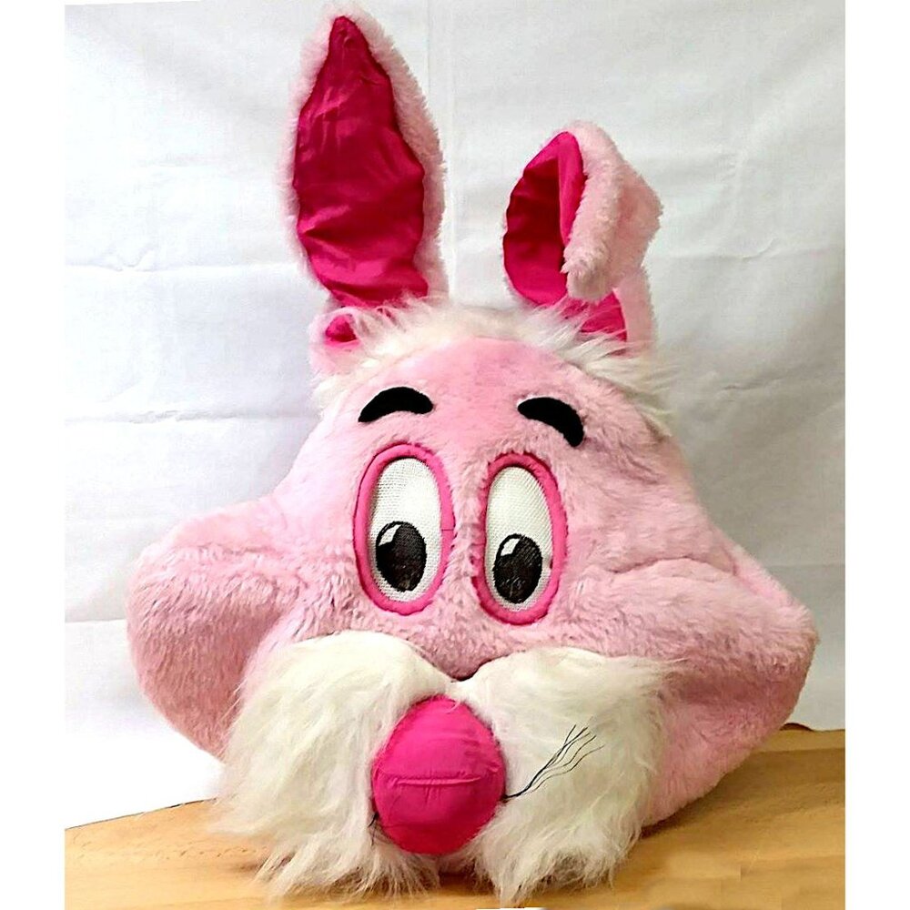 Pink Easter Bunny Fur Suit Costume Full Overhead
